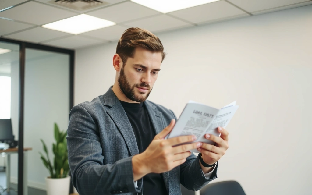 Persoană citind termeni și condiții